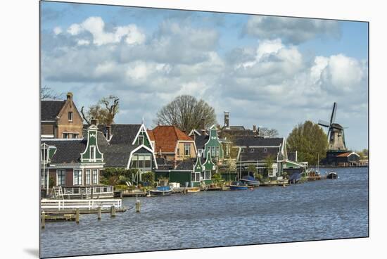Country Village Along a Lake with Windmill in the Netherlands-Sheila Haddad-Mounted Premium Photographic Print