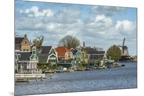 Country Village Along a Lake with Windmill in the Netherlands-Sheila Haddad-Mounted Premium Photographic Print