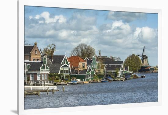 Country Village Along a Lake with Windmill in the Netherlands-Sheila Haddad-Framed Photographic Print