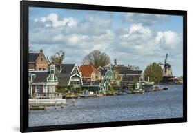 Country Village Along a Lake with Windmill in the Netherlands-Sheila Haddad-Framed Photographic Print