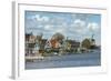 Country Village Along a Lake with Windmill in the Netherlands-Sheila Haddad-Framed Photographic Print