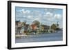 Country Village Along a Lake with Windmill in the Netherlands-Sheila Haddad-Framed Photographic Print