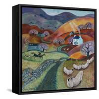 Country Ways, 2021 (acrylics on linen)-Lisa Graa Jensen-Framed Stretched Canvas