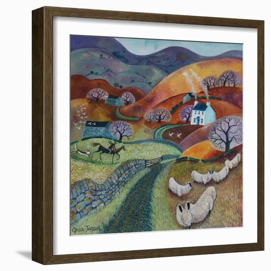 Country Ways, 2021 (acrylics on linen)-Lisa Graa Jensen-Framed Giclee Print