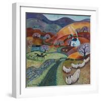 Country Ways, 2021 (acrylics on linen)-Lisa Graa Jensen-Framed Giclee Print