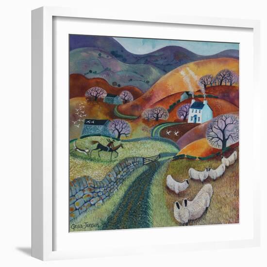 Country Ways, 2021 (acrylics on linen)-Lisa Graa Jensen-Framed Giclee Print