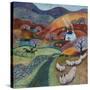 Country Ways, 2021 (acrylics on linen)-Lisa Graa Jensen-Stretched Canvas