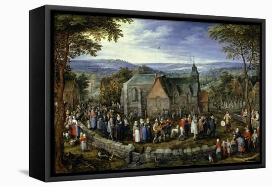 Country Wedding, 1621-1623-Jan Brueghel the Elder-Framed Stretched Canvas