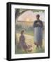 Country Women Chatting, Sunset, Eragny-Camille Pissarro-Framed Giclee Print