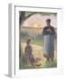 Country Women Chatting, Sunset, Eragny-Camille Pissarro-Framed Giclee Print