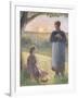 Country Women Chatting, Sunset, Eragny-Camille Pissarro-Framed Giclee Print