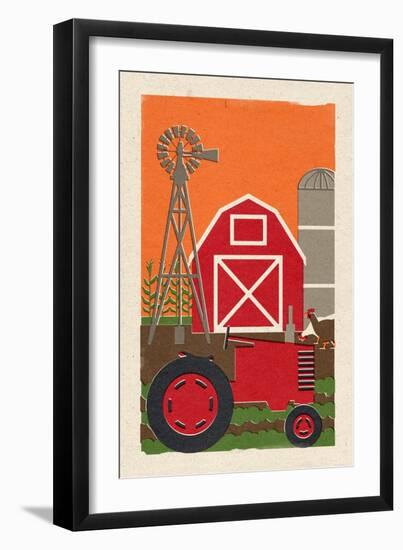 Country - Woodblock-Lantern Press-Framed Art Print