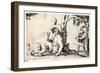 Countryman Seated Refreshing Himself and a Dwarf with Bagpipes-Johann Wilhelm Baur-Framed Giclee Print