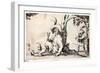 Countryman Seated Refreshing Himself and a Dwarf with Bagpipes-Johann Wilhelm Baur-Framed Giclee Print