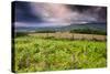 Countryside Landscape Image across to Mountains in Distance with Dramatic Sky-Veneratio-Stretched Canvas