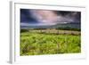 Countryside Landscape Image across to Mountains in Distance with Dramatic Sky-Veneratio-Framed Photographic Print