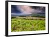 Countryside Landscape Image across to Mountains in Distance with Dramatic Sky-Veneratio-Framed Photographic Print