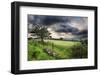 Countryside Landscape Image across to Mountains in Distance with Dramatic Sky-Veneratio-Framed Photographic Print