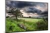 Countryside Landscape Image across to Mountains in Distance with Dramatic Sky-Veneratio-Mounted Photographic Print