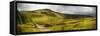 Countryside Landscape Panorama Image across to Mountains in Distance with Dramatic Sky-Veneratio-Framed Stretched Canvas
