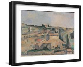 Countryside near Bellevue, copy after Cezanne by Egisto Paolo Fabbri, c. 1890-95. Italy-Egisto Paolo Fabbri-Framed Art Print