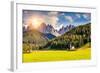 Countryside View of the Valley Santa Maddalena in the National Park Puez Odle or Geisler (Val Di Fu-Leonid Tit-Framed Photographic Print