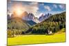 Countryside View of the Valley Santa Maddalena in the National Park Puez Odle or Geisler (Val Di Fu-Leonid Tit-Mounted Photographic Print