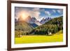 Countryside View of the Valley Santa Maddalena in the National Park Puez Odle or Geisler (Val Di Fu-Leonid Tit-Framed Photographic Print