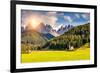 Countryside View of the Valley Santa Maddalena in the National Park Puez Odle or Geisler (Val Di Fu-Leonid Tit-Framed Photographic Print