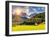 Countryside View of the Valley Santa Maddalena in the National Park Puez Odle or Geisler (Val Di Fu-Leonid Tit-Framed Photographic Print