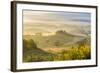 Countryside View with Farmhouse and Hills, Tuscany (Toscana), Italy-Peter Adams-Framed Photographic Print