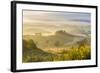 Countryside View with Farmhouse and Hills, Tuscany (Toscana), Italy-Peter Adams-Framed Photographic Print