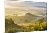 Countryside View with Farmhouse and Hills, Tuscany (Toscana), Italy-Peter Adams-Mounted Photographic Print