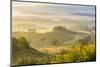 Countryside View with Farmhouse and Hills, Tuscany (Toscana), Italy-Peter Adams-Mounted Photographic Print