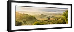 Countryside View with Farmhouse and Hills, Tuscany (Toscana), Italy-Peter Adams-Framed Photographic Print