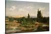 Countryside with a River, Manzanares-Carlos de Haes-Stretched Canvas