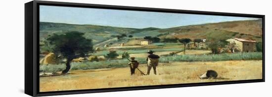 Countryside with Peasants-Simon Quaglio-Framed Stretched Canvas