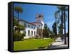 County Courthouse, Santa Barbara, California, USA-Alan Copson-Framed Stretched Canvas