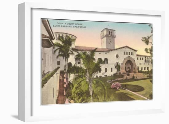 County Courthouse, Santa Barbara, California-null-Framed Art Print