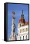 County Hall and Trinity Column in Szechenyi Square, Pecs, Southern Transdanubia, Hungary, Europe-Ian Trower-Framed Stretched Canvas