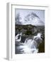 Coupall Falls and Buachaille Etive Mor in Winter, Glencoe, Scotland, UK-Nadia Isakova-Framed Photographic Print