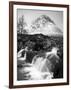 Coupall Falls and Buachaille Etive Mor in Winter, Glencoe, Scotland, UK-Nadia Isakova-Framed Photographic Print