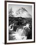 Coupall Falls and Buachaille Etive Mor in Winter, Glencoe, Scotland, UK-Nadia Isakova-Framed Photographic Print