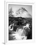 Coupall Falls and Buachaille Etive Mor in Winter, Glencoe, Scotland, UK-Nadia Isakova-Framed Photographic Print