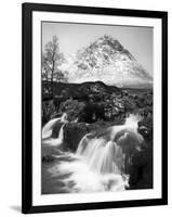 Coupall Falls and Buachaille Etive Mor in Winter, Glencoe, Scotland, UK-Nadia Isakova-Framed Photographic Print