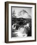 Coupall Falls and Buachaille Etive Mor in Winter, Glencoe, Scotland, UK-Nadia Isakova-Framed Photographic Print