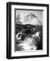 Coupall Falls and Buachaille Etive Mor in Winter, Glencoe, Scotland, UK-Nadia Isakova-Framed Photographic Print