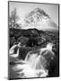 Coupall Falls and Buachaille Etive Mor in Winter, Glencoe, Scotland, UK-Nadia Isakova-Mounted Photographic Print