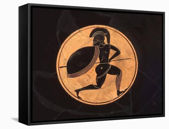 Coupe bilingue (figures noires et rouges)-Oltos-Framed Stretched Canvas