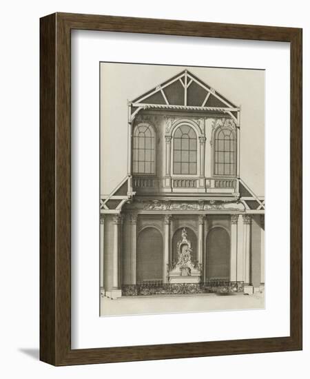 coupe sur la largeur , sur l'autel , de la chapelle de la Communion , bâtie en 1733 dans l'église-Jacques-François Blondel-Framed Giclee Print